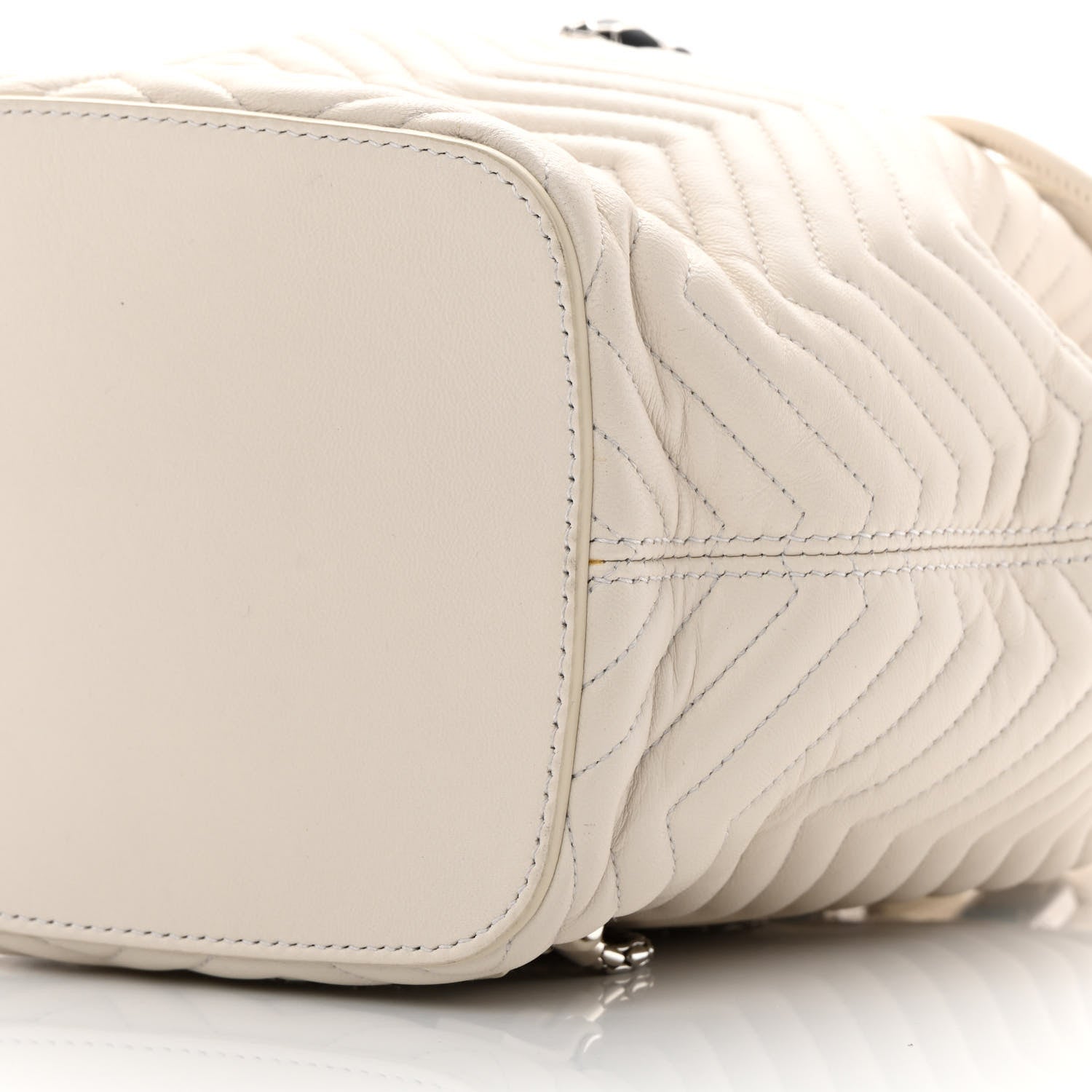 Bulgari Calfskin Quilted Serpenti Forever Backpack White 10 of 11