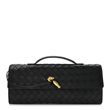 Bottega Veneta Nappa Intrecciato Long Andiamo Top Handle Clutch Black 1 of 9