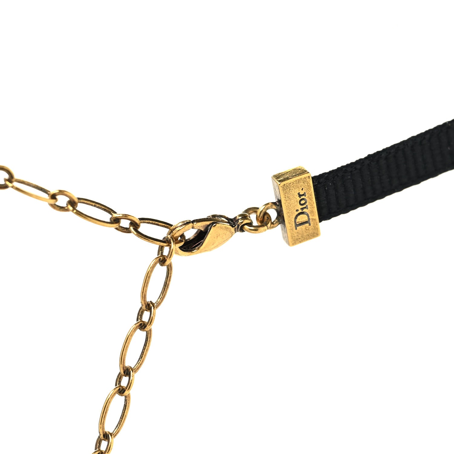 Christian Dior Grosgrain Ribbon J'Adior Logo Choker Necklace Black 4 of 4