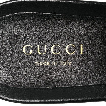 Gucci Nappa Matelasse Monochrome GG Marmont 75mm Slide Sandals 37.5 Black 9 of 11