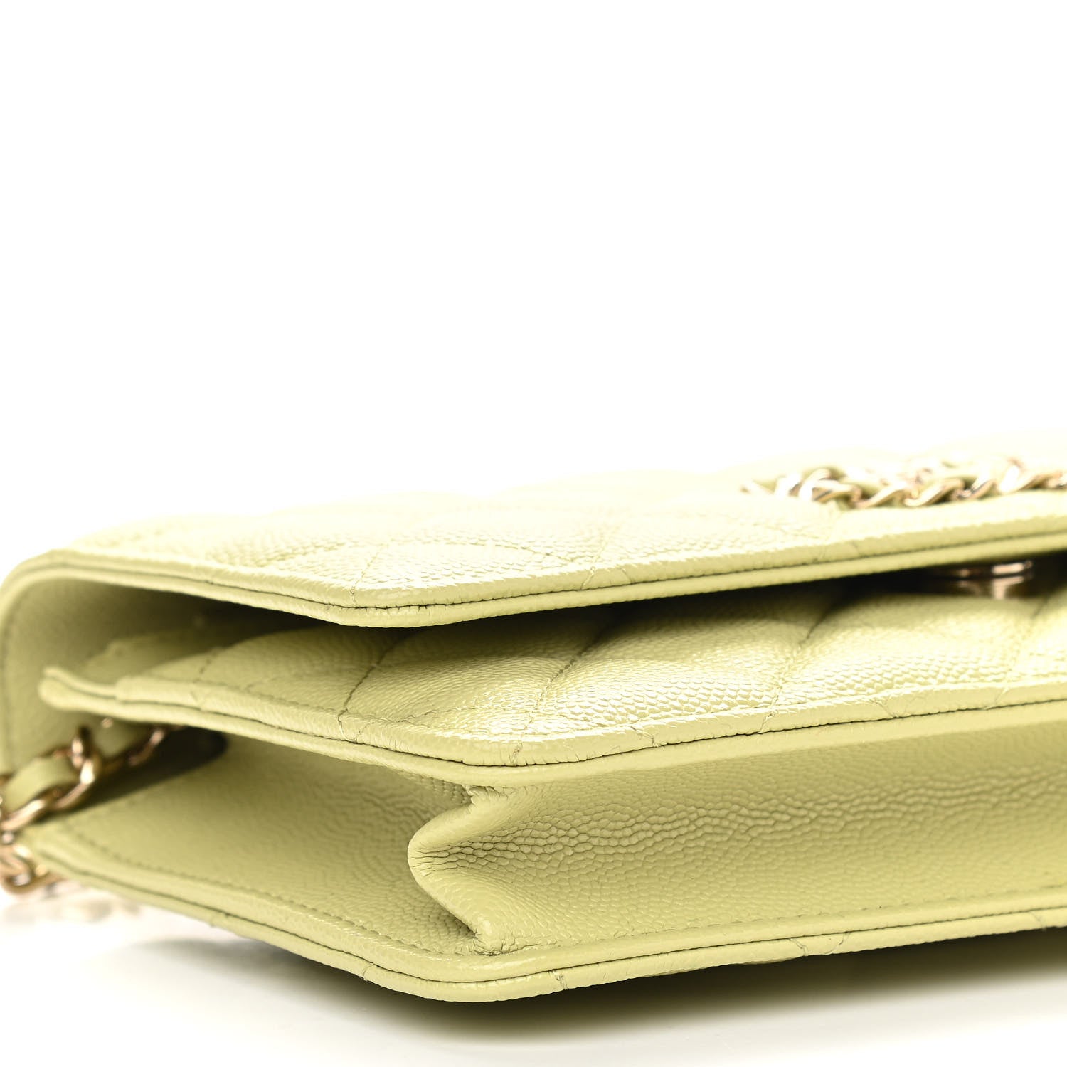 Chanel Caviar Quilted French New Wave Chain CC Wallet On Chain WOC Light Green 10 of 12