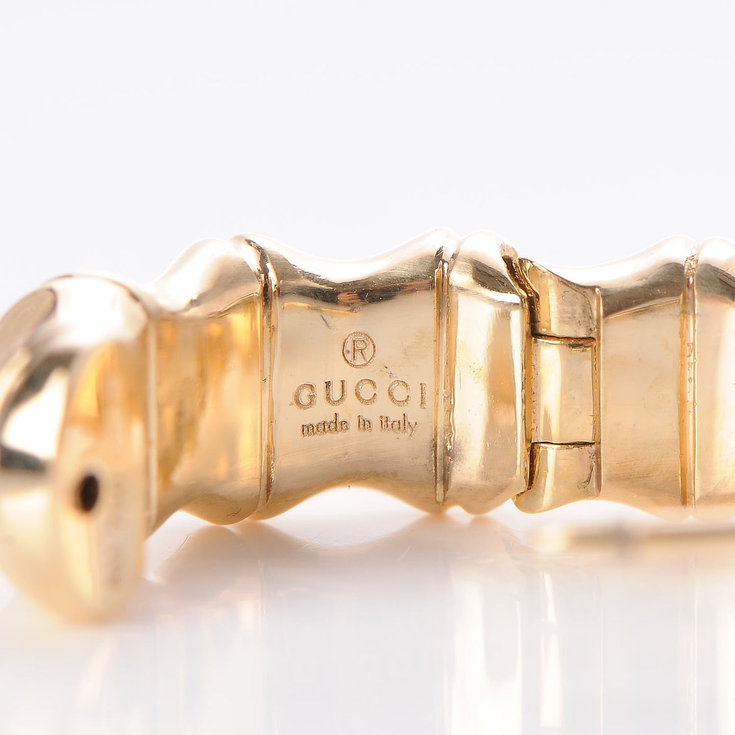 18K Yellow Gold Small Bamboo Hoop Earrings