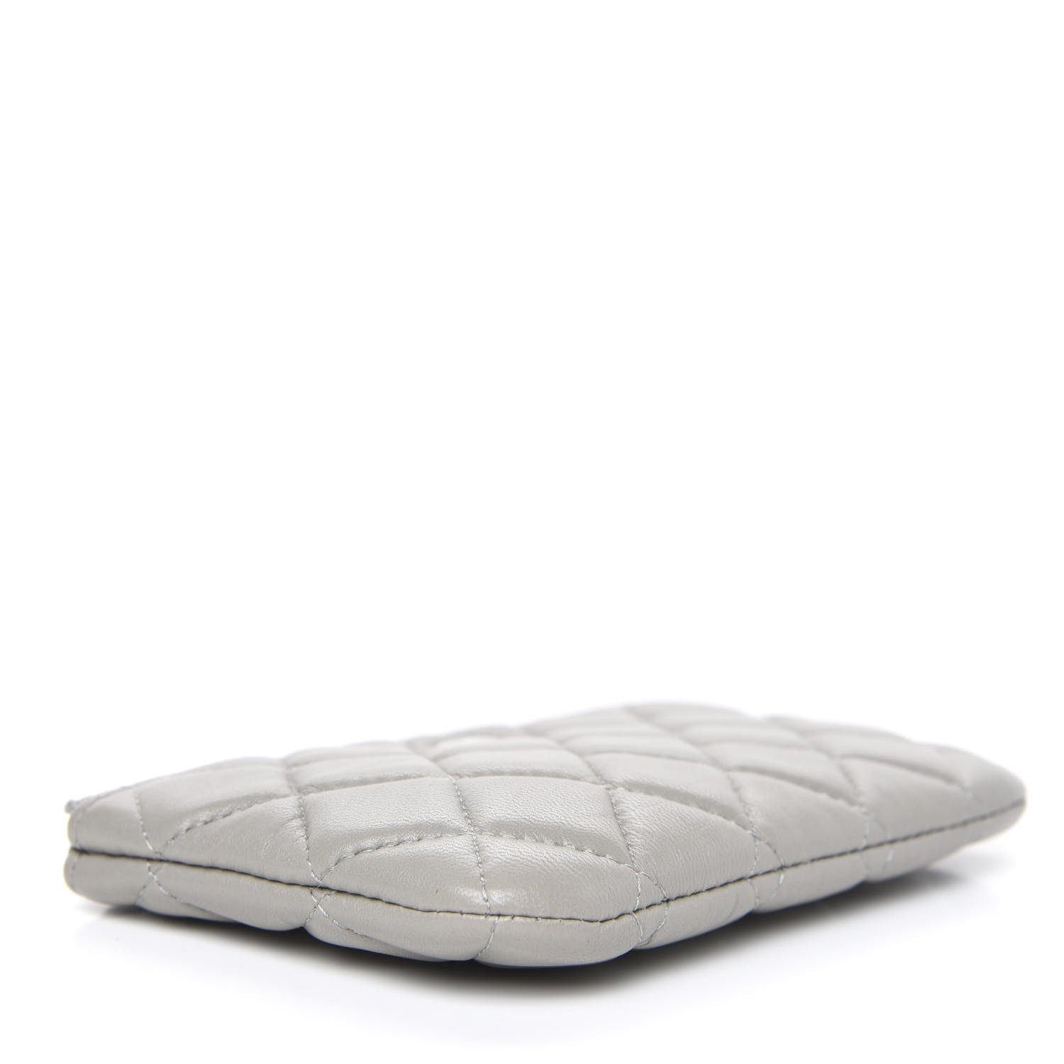 Chanel Lambskin Quilted Small Cosmetic Case Light Grey 4 of 8
