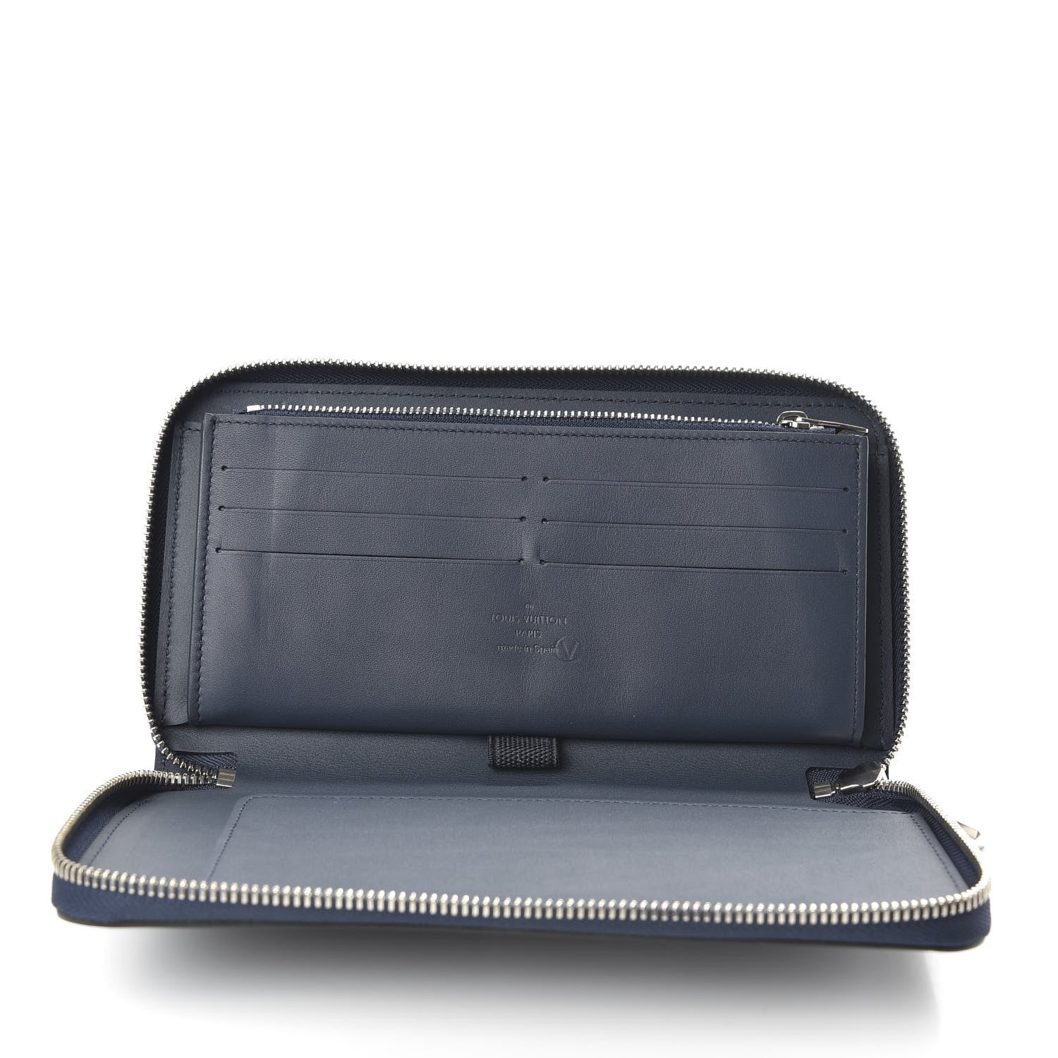 Louis Vuitton Cuir Ombre Zippy Organizer Wallet Navy 5 of 6