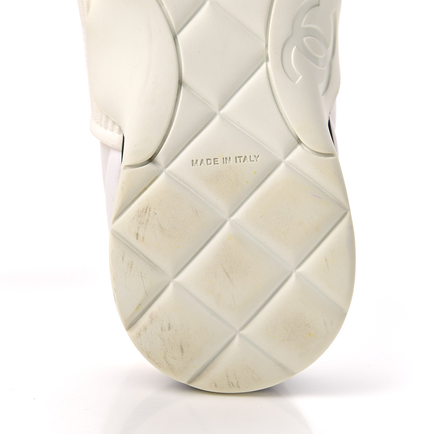 Chanel Stretch Fabric CC Sneakers 39 White 8 of 13