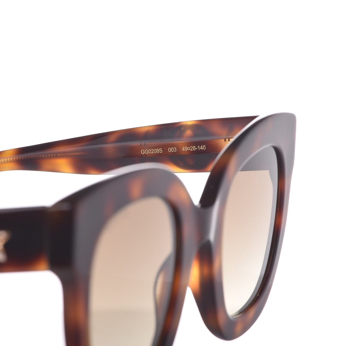 Round Frame Star Sunglasses GG0208S Tortoise