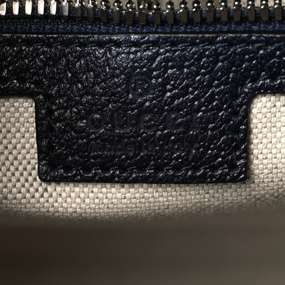 Gucci GG Supreme Monogram Textured Dollar Calfskin Small Retro Interlocking G Tote Bag Beige Blue 6 of 9