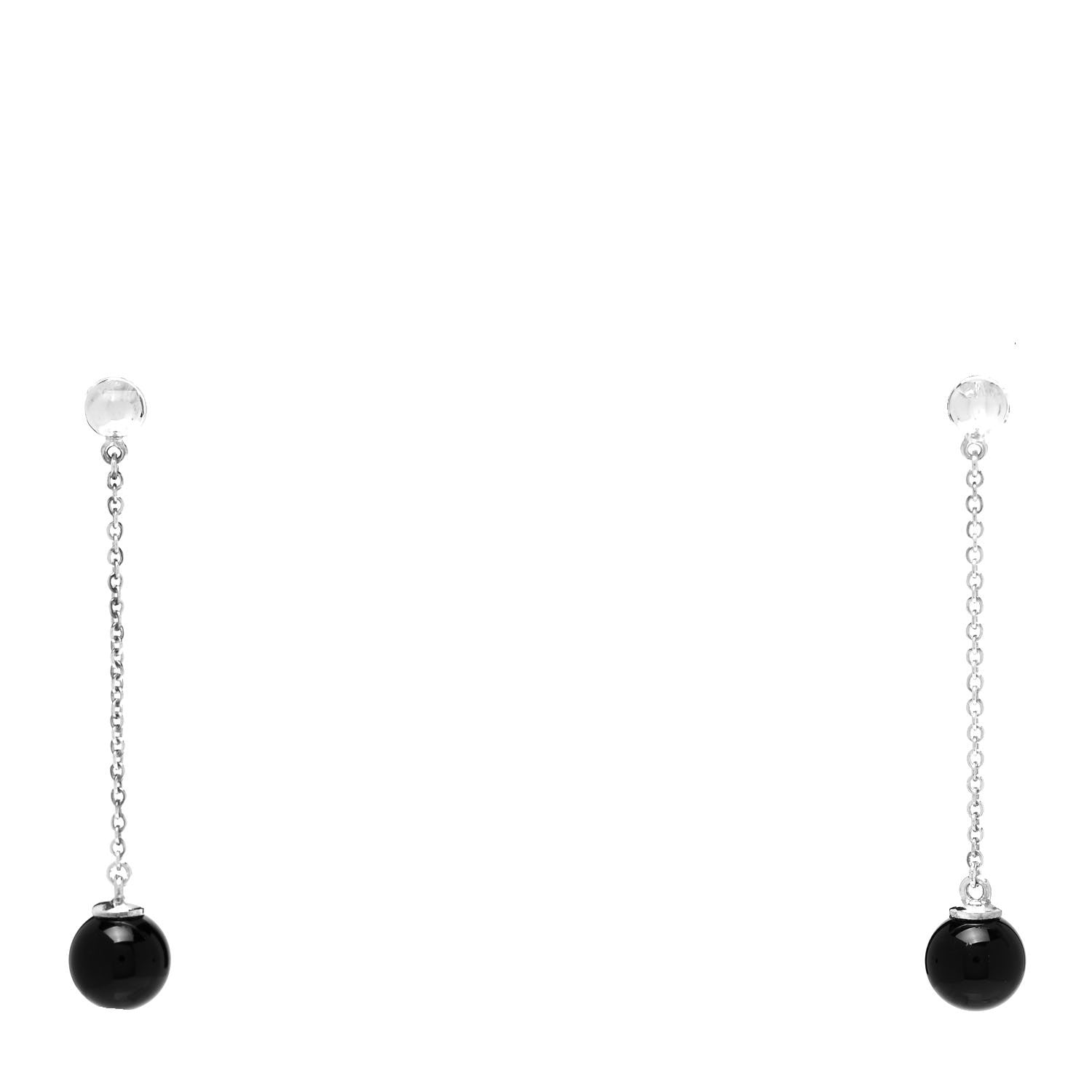 Tiffany Sterling Silver Black Onyx Ziegfeld Drop Earrings 1 of 5