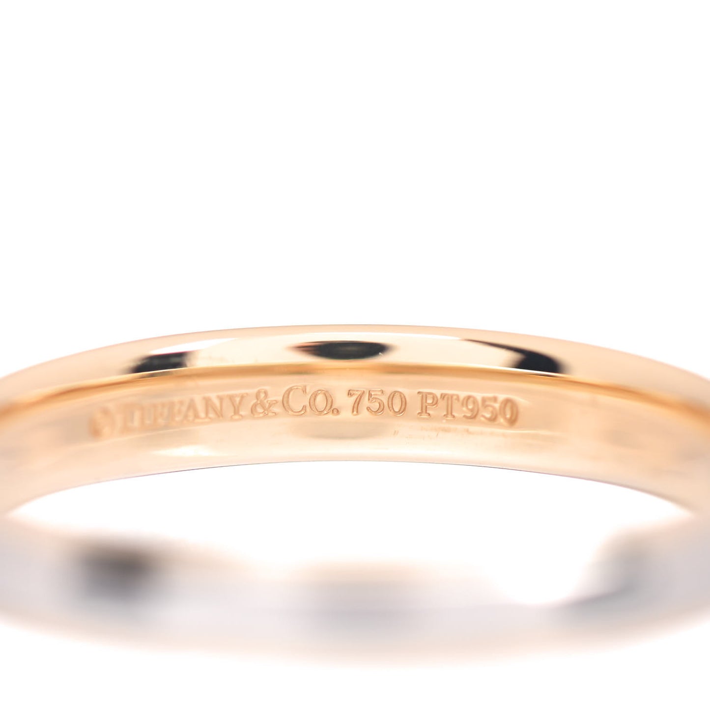 Platinum 18K Yellow Gold Lucida 4mm Band Ring 68 12