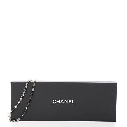 Chanel Pearl Crystal Bead CC Long Necklace Black 4 of 4