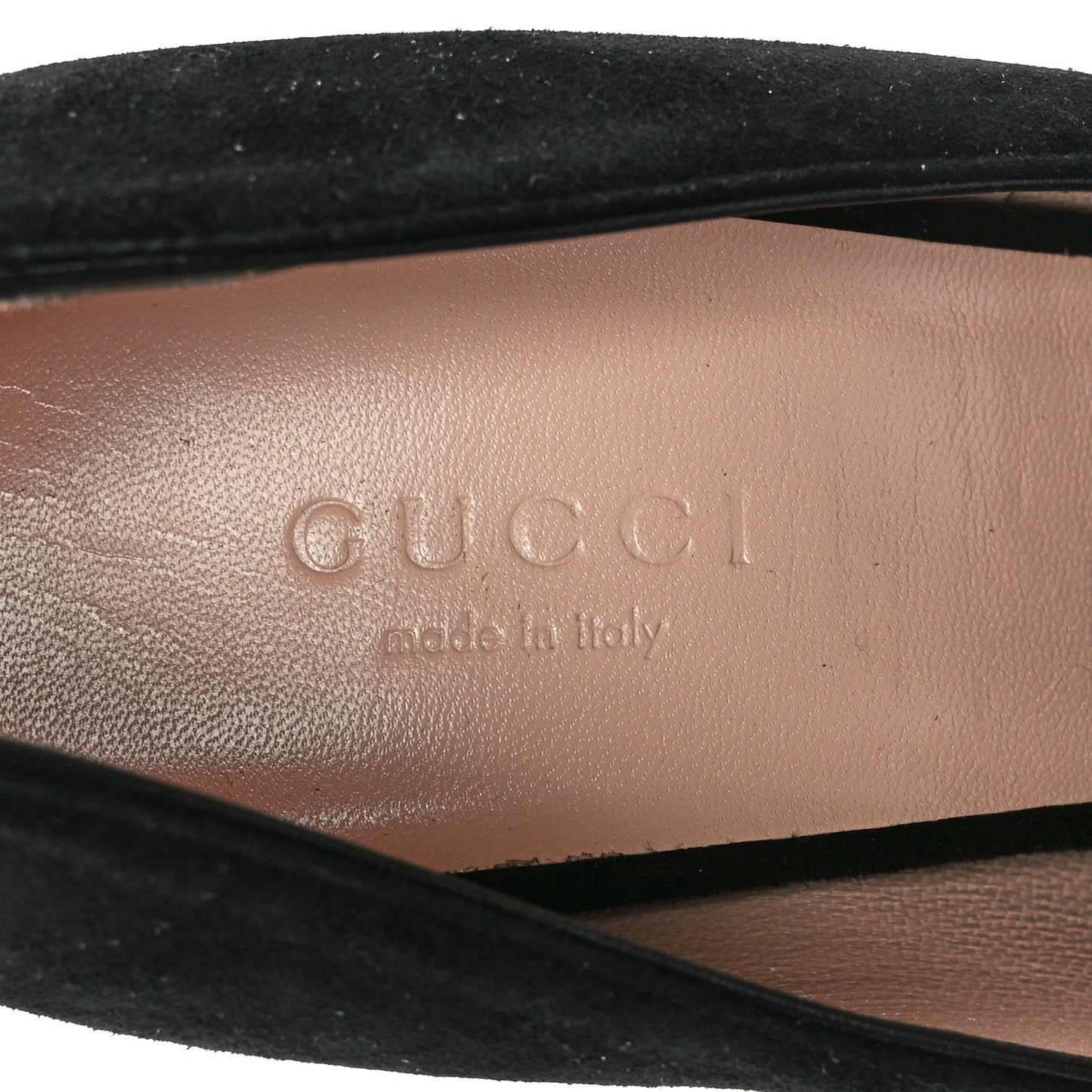 Kid Scamosciato GG Marmont Fringe 105mm Loafer Pumps 37.5 Black