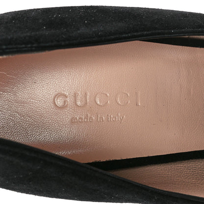 Gucci Kid Scamosciato GG Marmont Fringe 105mm Loafer Pumps 37.5 Black 7 of 8