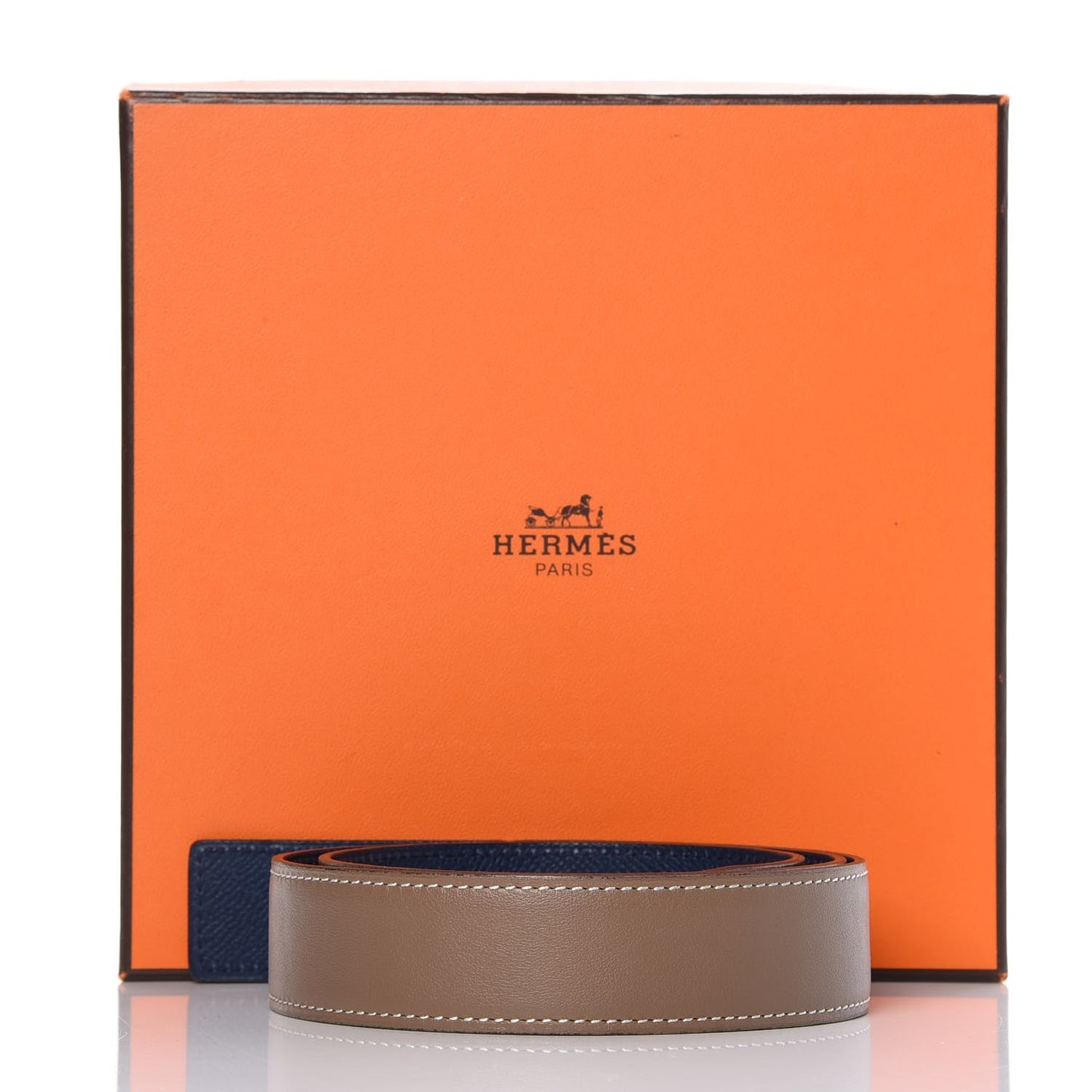 Swift Epsom 32mm Belt Strap 80 Etoupe Bleu de Malte