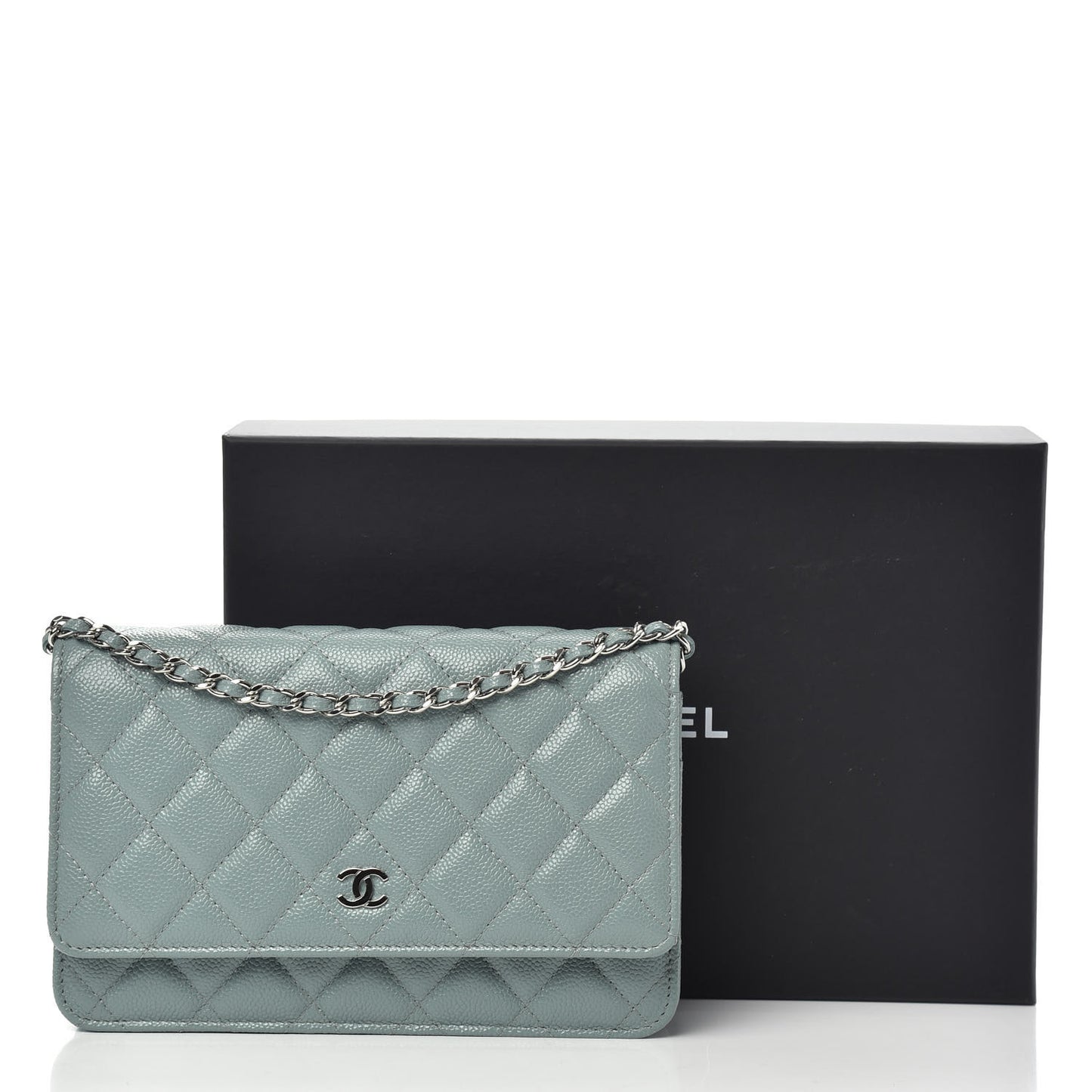 Caviar Quilted Wallet On Chain WOC Blue