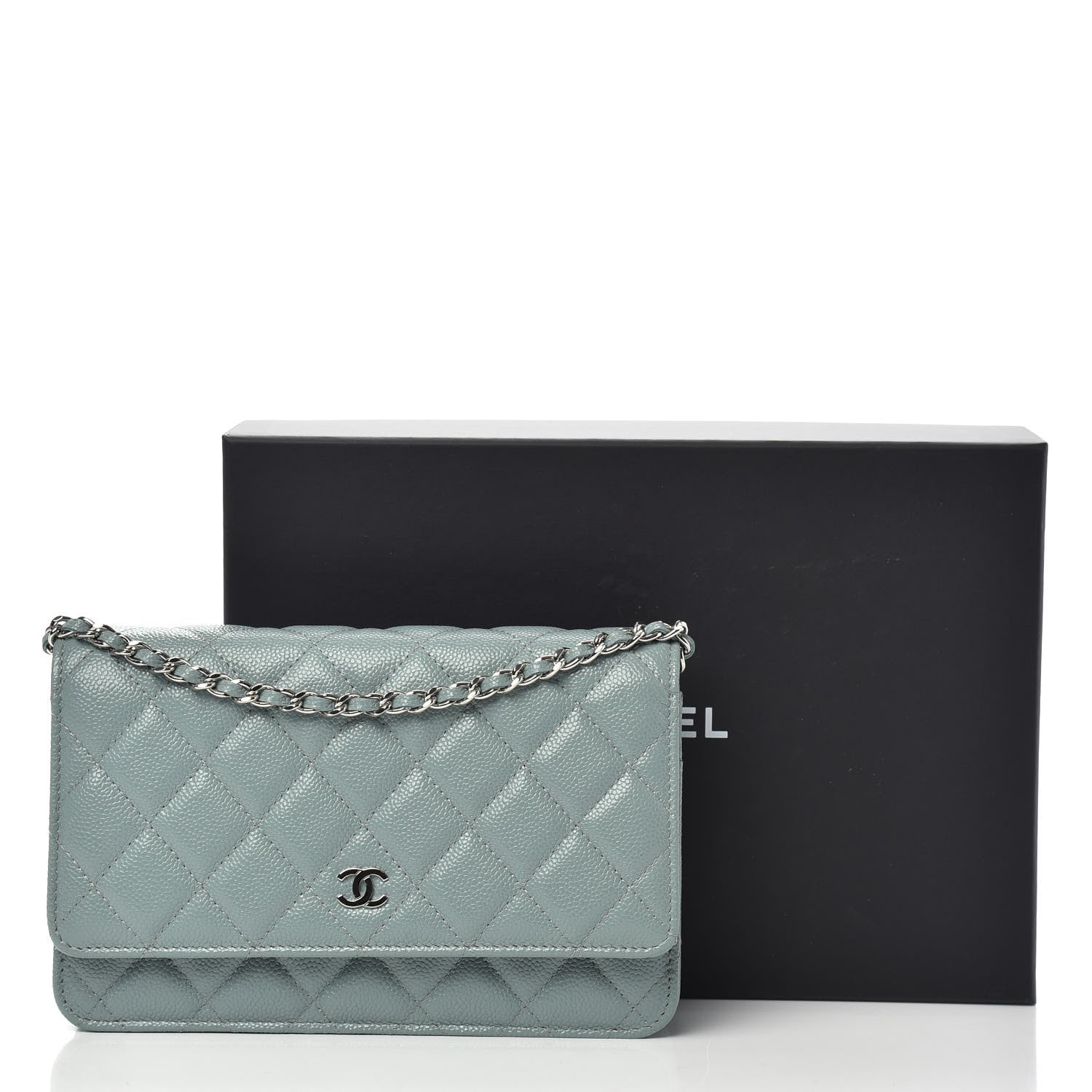 Chanel Caviar Quilted Wallet On Chain WOC Blue 11 of 11