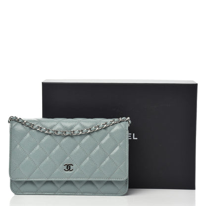 Chanel Caviar Quilted Wallet On Chain WOC Blue 11 of 11
