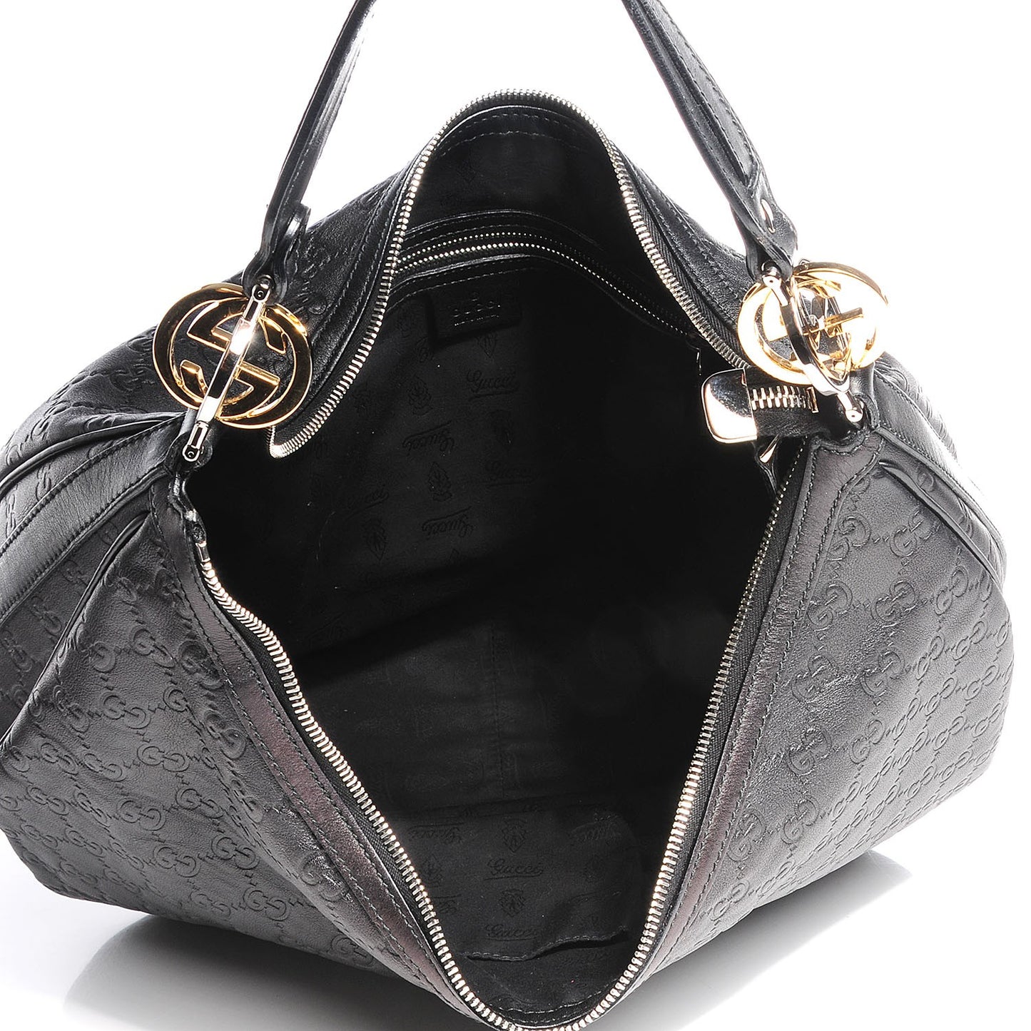 Guccissima GG Twins Large Hobo Black