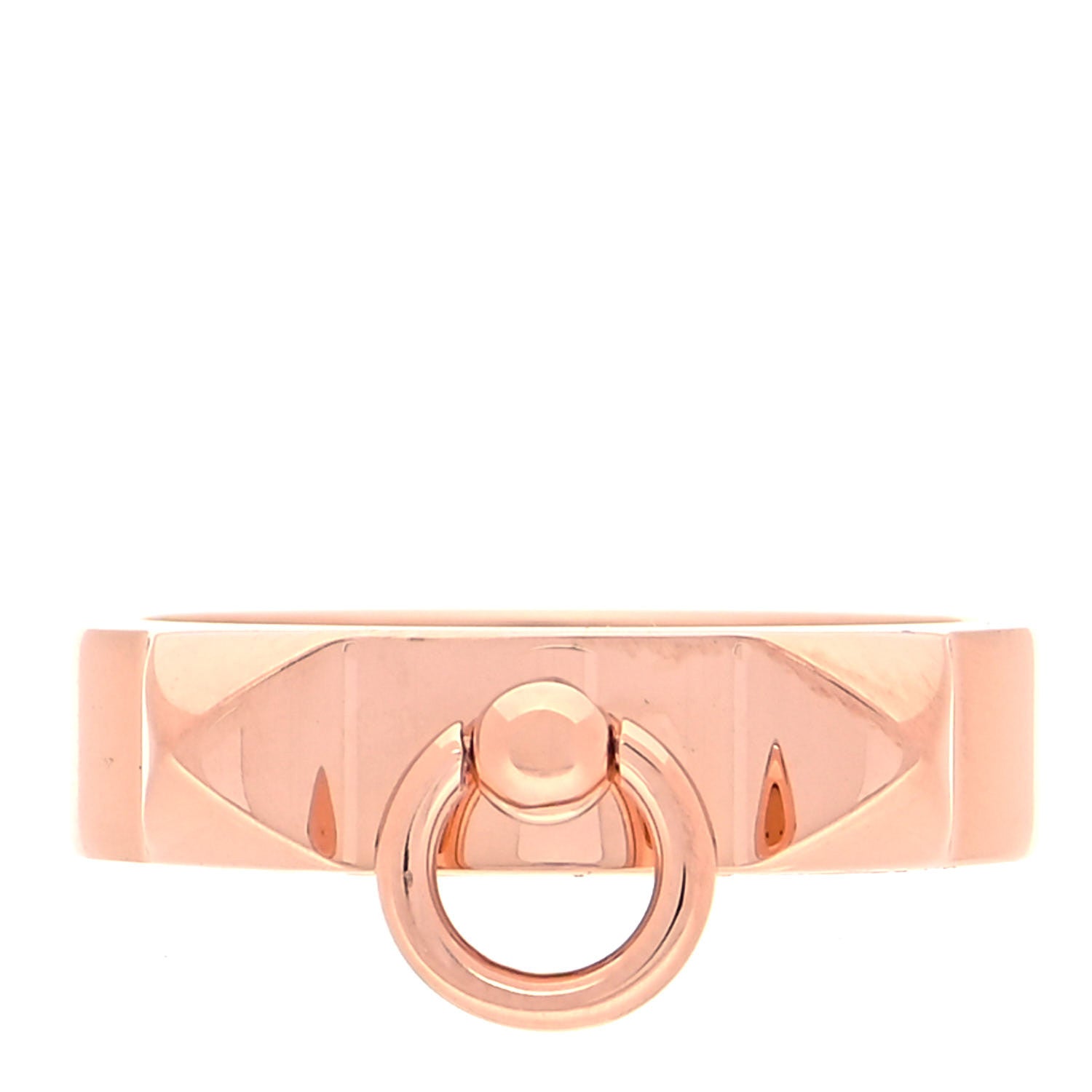 Hermes 18K Rose Gold PM Collier De Chien Ring 54 6.75 1 of 5