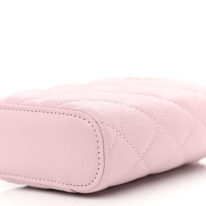 Chanel Caviar Quilted Small Vertical Coco Beauty Vanity Case With Chain Light Pink 10 of 11