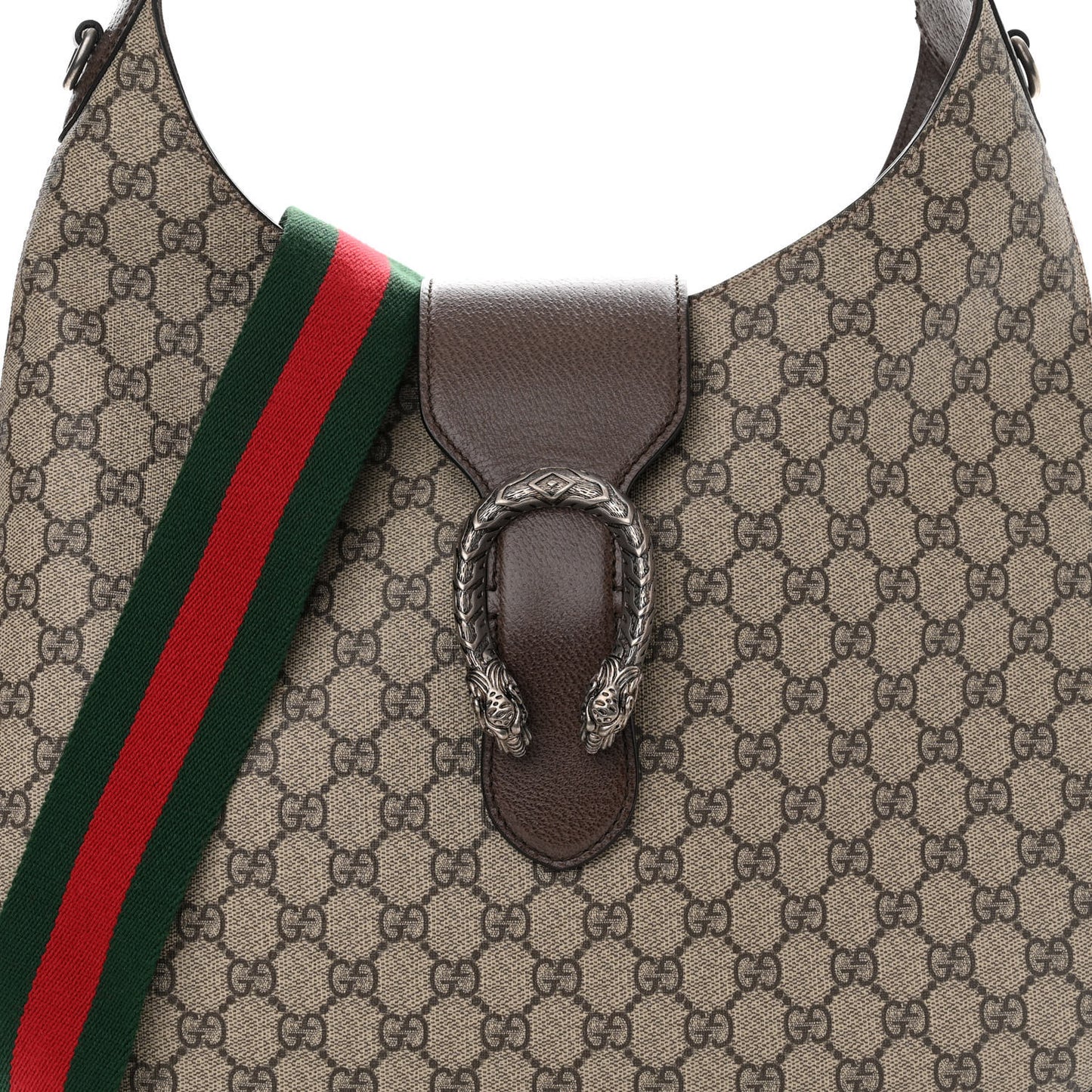 GG Supreme Monogram Web Medium Dionysus Hobo Brown