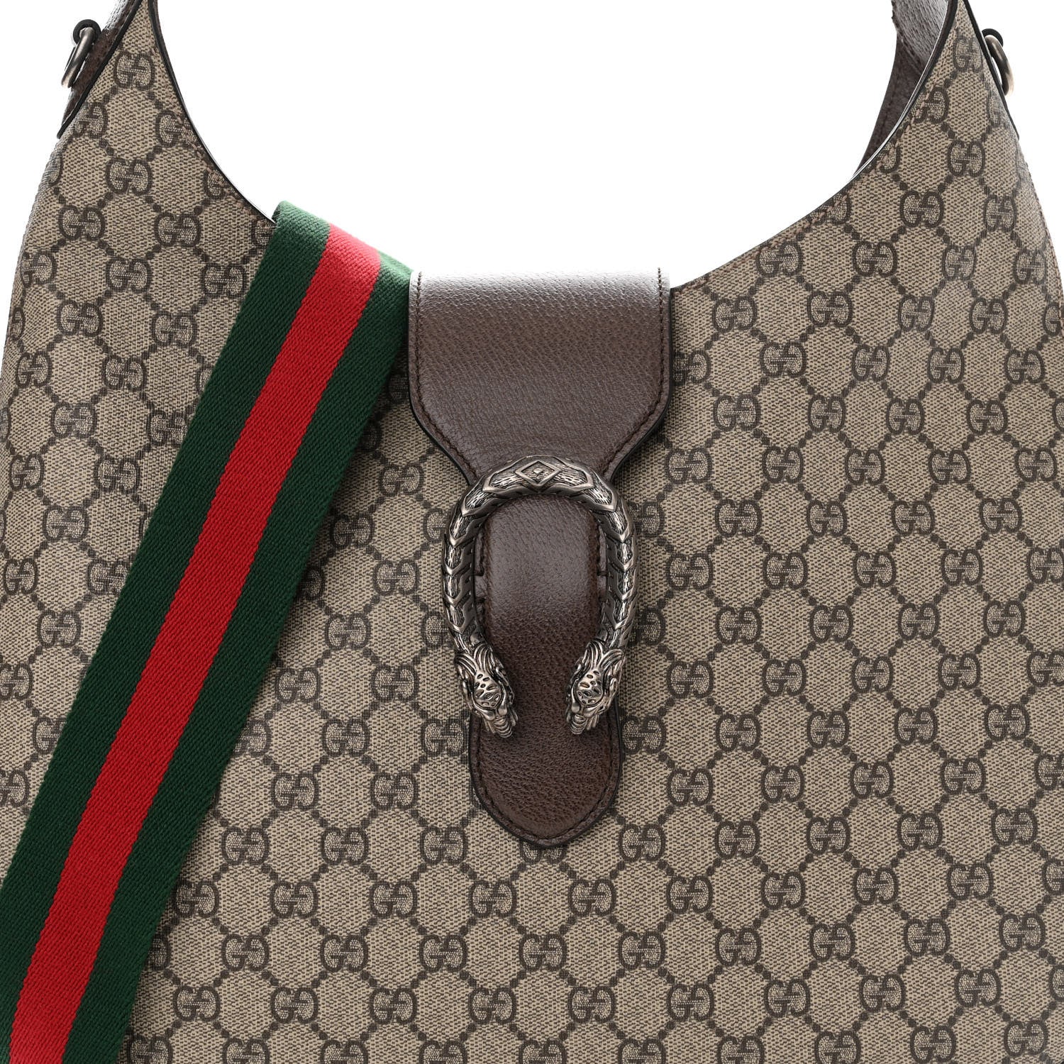 Gucci GG Supreme Monogram Web Medium Dionysus Hobo Brown 8 of 10