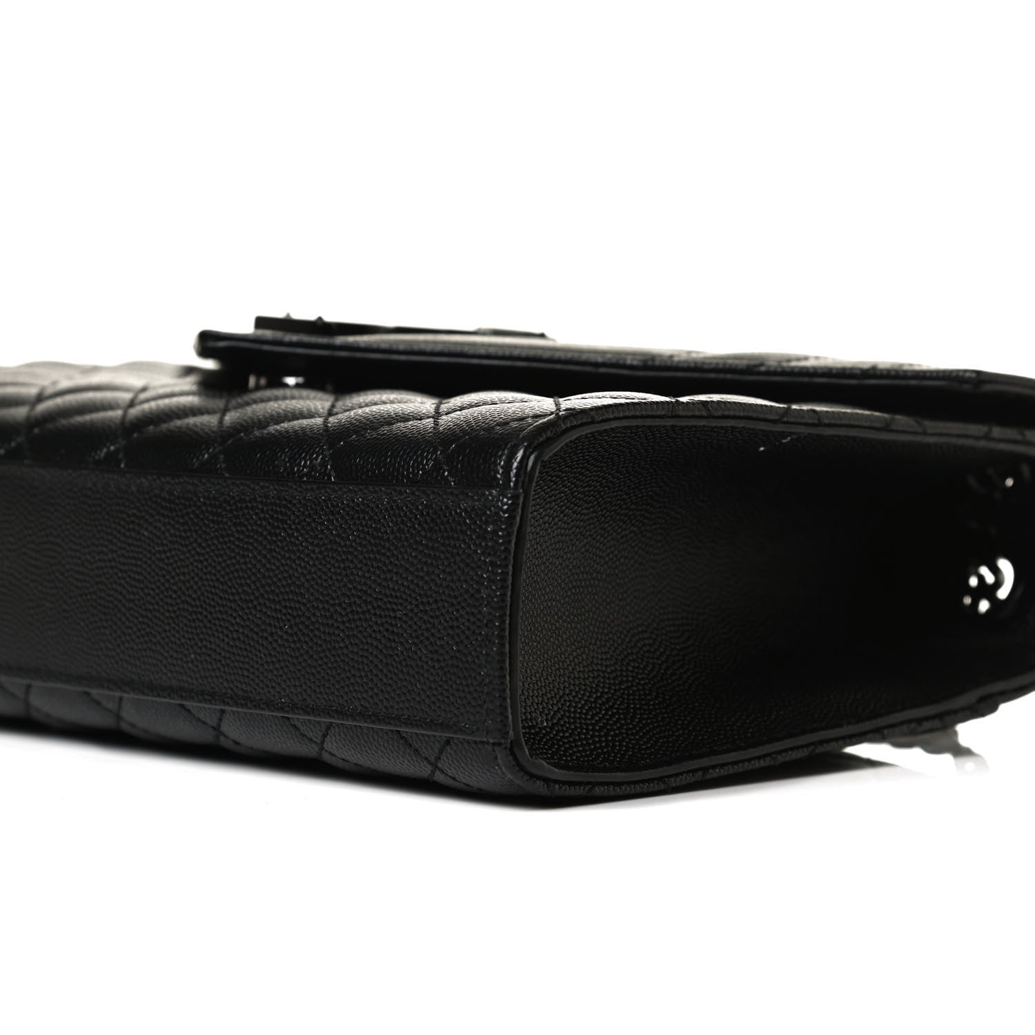 Saint Laurent Grain De Poudre Textured Mixed Matelasse Triquilt Medium Monogram Satchel Black 9 of 11