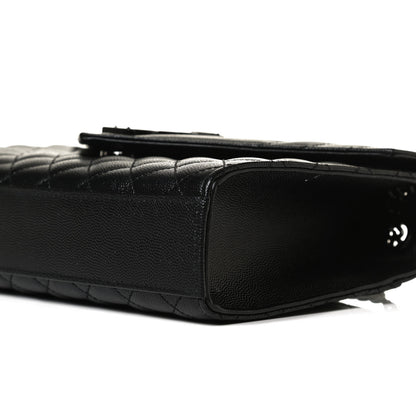 Saint Laurent Grain De Poudre Textured Mixed Matelasse Triquilt Medium Monogram Satchel Black 9 of 11