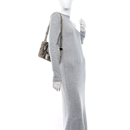 Christian Dior Snakeskin Sequin Embellished Medium Diorama Flap Bag Beige Multicolor 2 of 8