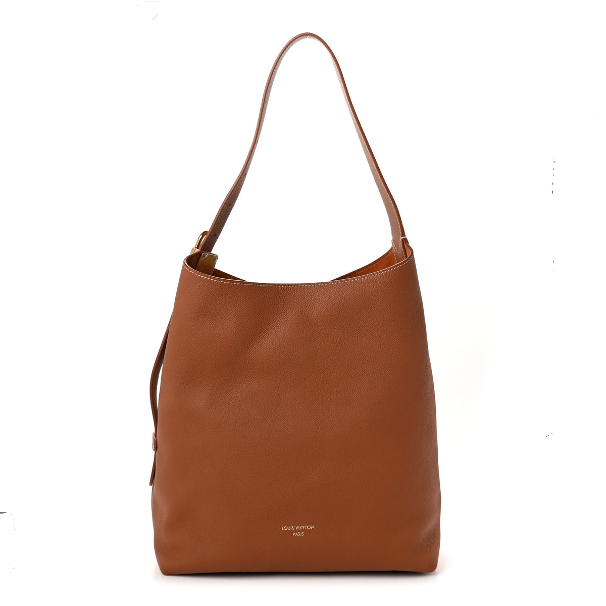 Grained Calfskin Low Key Hobo MM Cognac