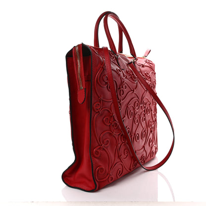 Valentino Garavani Nappa Intricate Soutache Tote Red 2 of 9