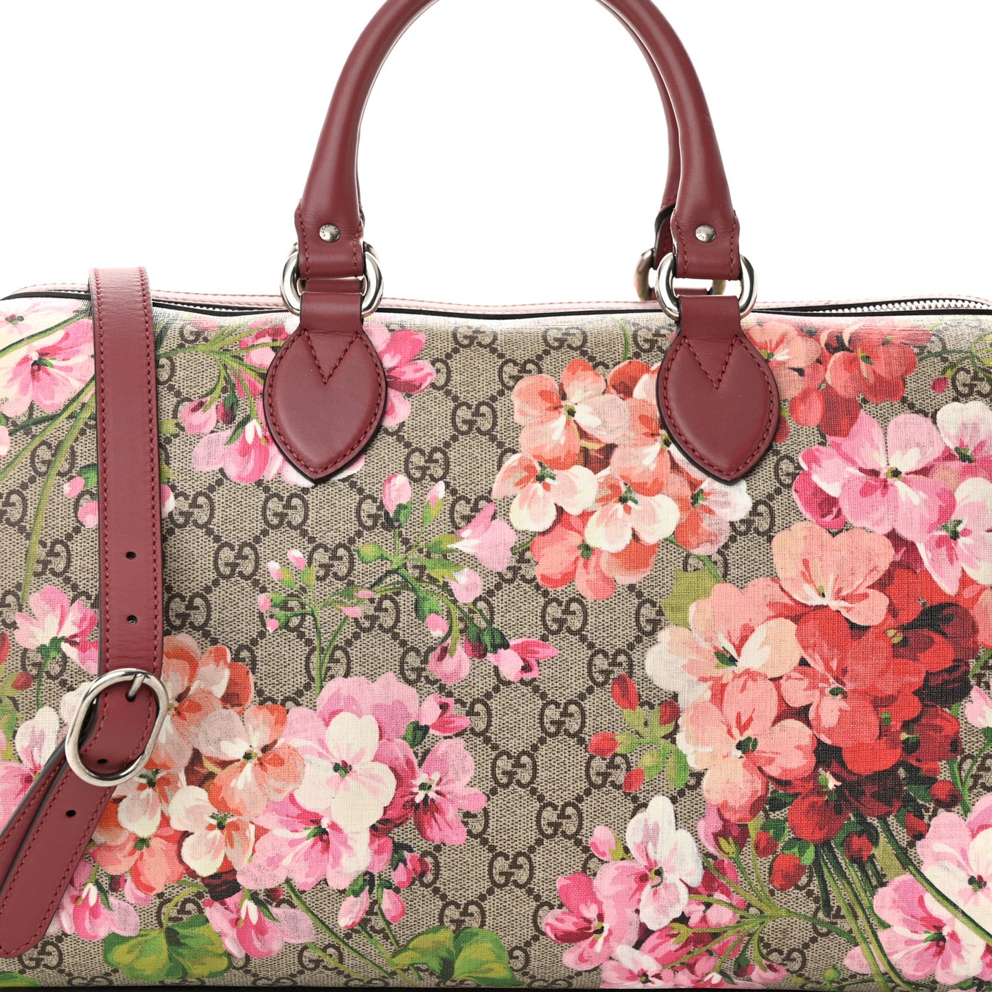 GG Supreme Monogram Blooms Medium Boston Beige Multicolor Dry Rose