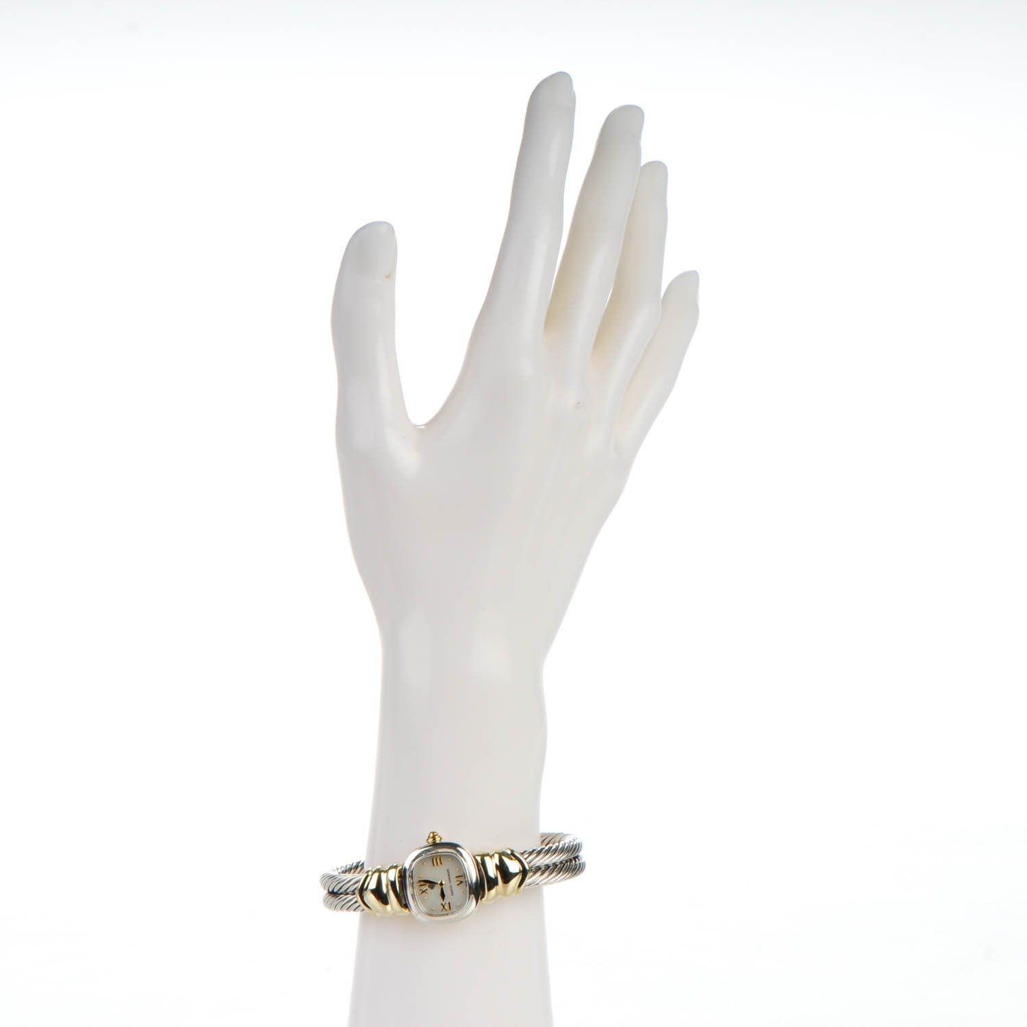 David Yurman Sterling Silver 14K Yellow Gold 21mm Classic Cable Quartz Watch 2 of 6
