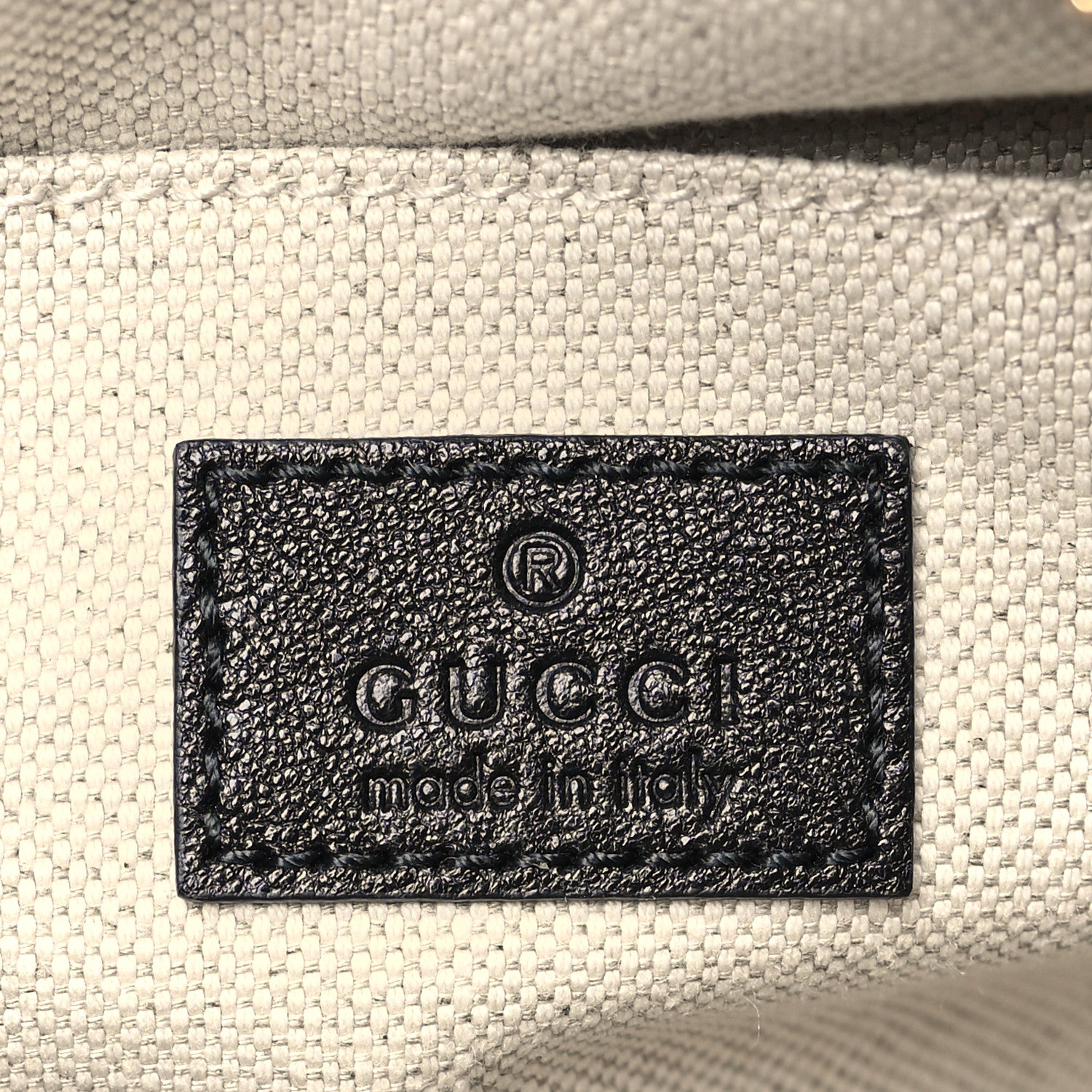 Gucci Sakai Be Green Calfskin Diagonal Stitched Small Blondie Shoulder Bag Black 6 of 8