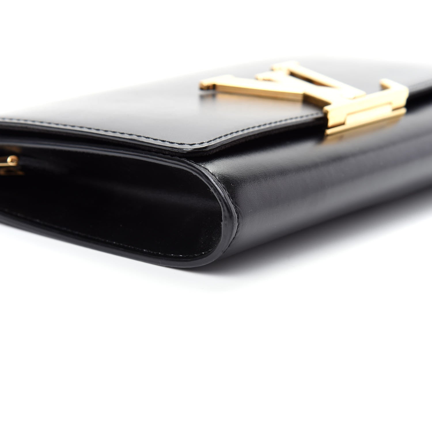 Louis Vuitton Calfskin Chain Louise MM Black 6 of 10