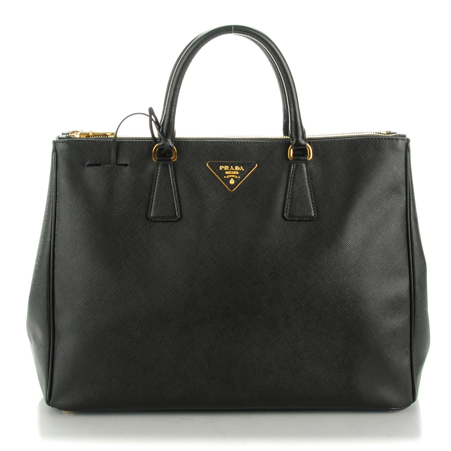 Saffiano Large Galleria Double Zip Tote Black