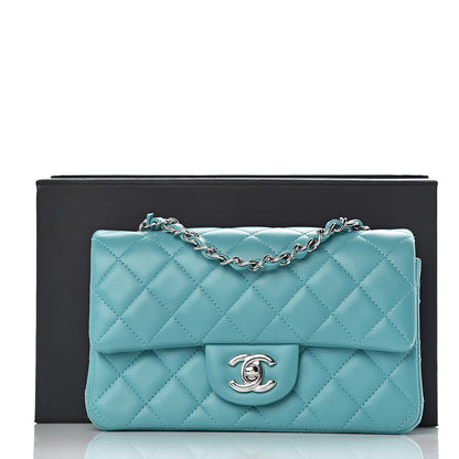 Chanel Lambskin Quilted Mini Rectangular Flap Turquoise 10 of 10