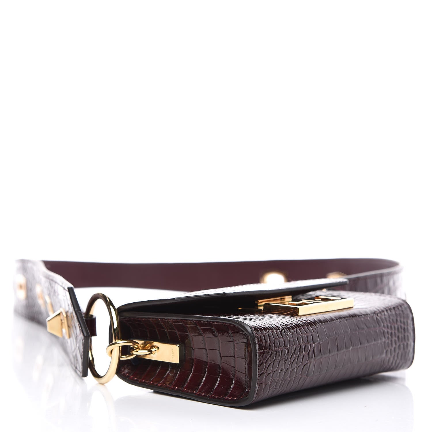 Givenchy Calfskin Crocodile Embossed Eden Belt Bag Eggplant 6 of 10