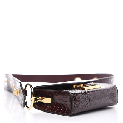 Givenchy Calfskin Crocodile Embossed Eden Belt Bag Eggplant 6 of 10
