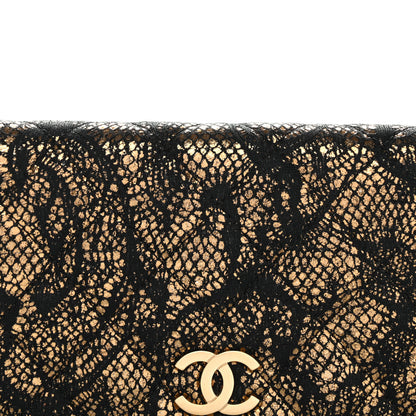 Chanel Metallic Tweed Quilted Clutch Black Gold 8 of 12