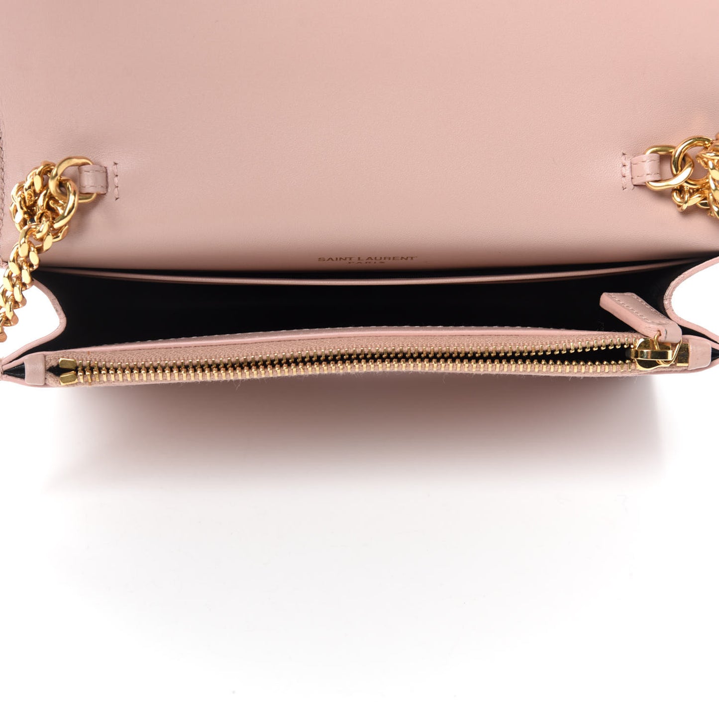 Smooth Calfskin Classic Monogram Kate Tassel Chain Wallet Pale Pink