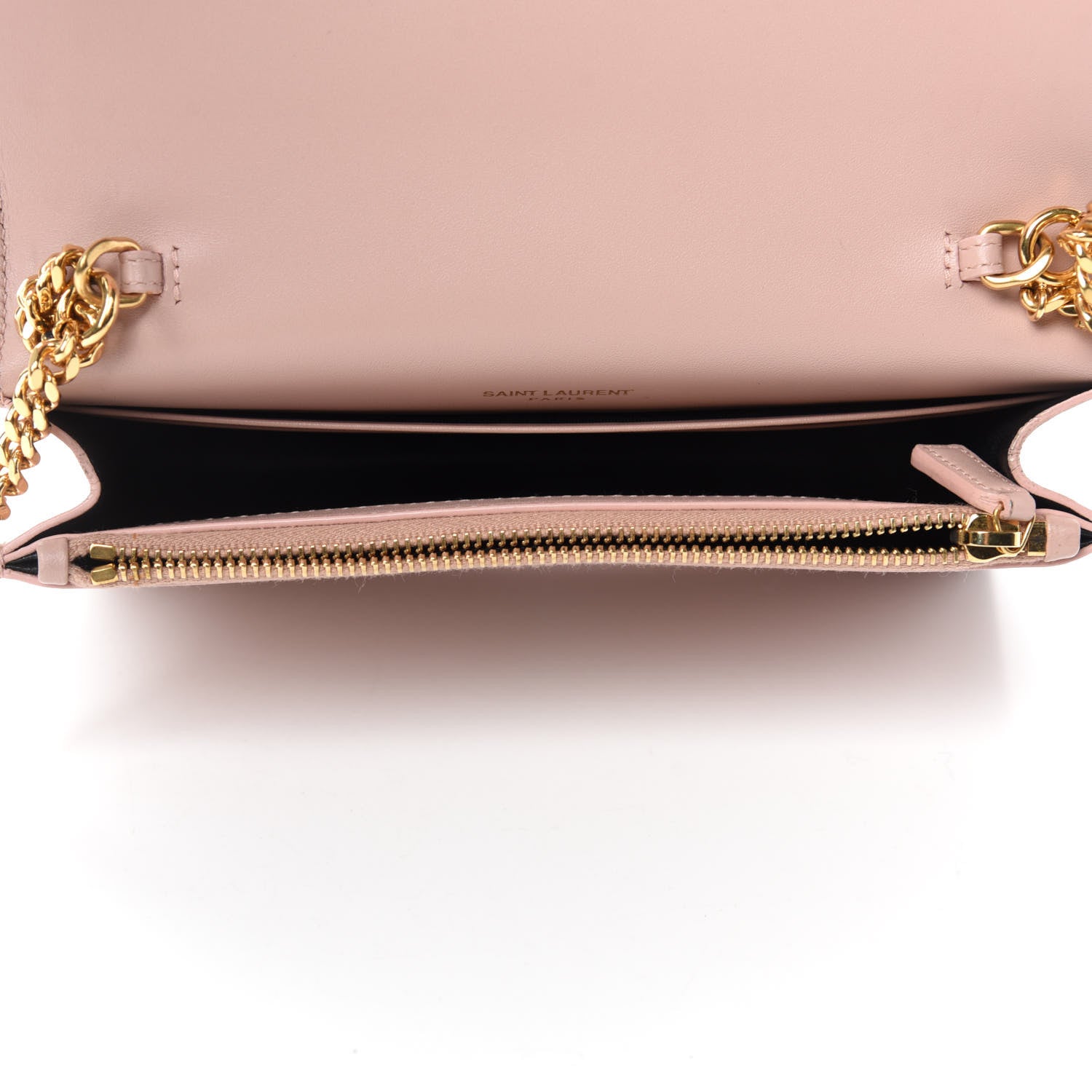 Saint Laurent Smooth Calfskin Classic Monogram Kate Tassel Chain Wallet Pale Pink 5 of 10