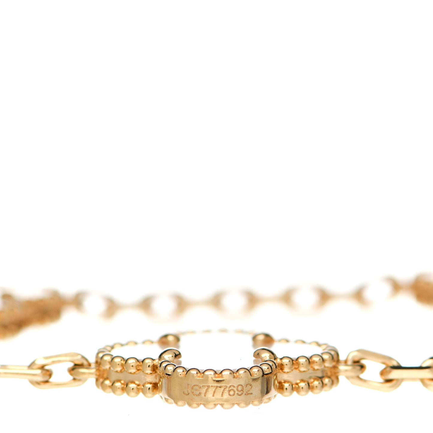 18K Yellow Gold Mother of Pearl 5 Motifs Vintage Alhambra Bracelet