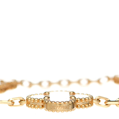 Van Cleef & Arpels 18K Yellow Gold Mother of Pearl 5 Motifs Vintage Alhambra Bracelet 4 of 6