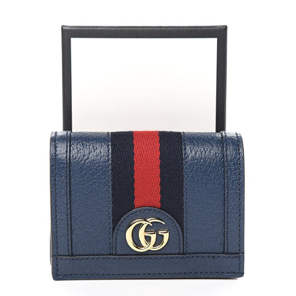 Gucci Textured Calfskin Web Ophidia Card Case Blue Agata 7 of 7