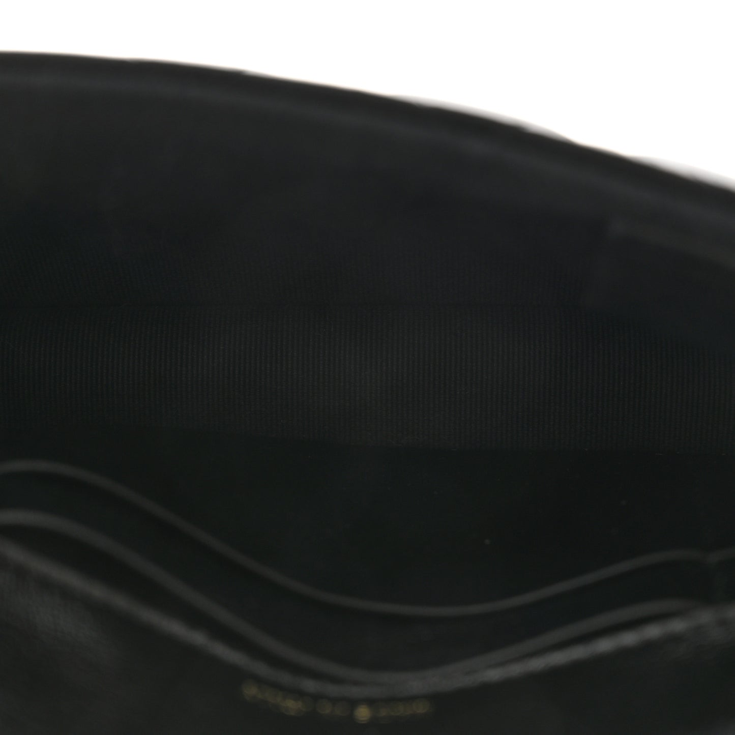 Shiny Calfskin Quilted Flap Phone Holder With Chain Black