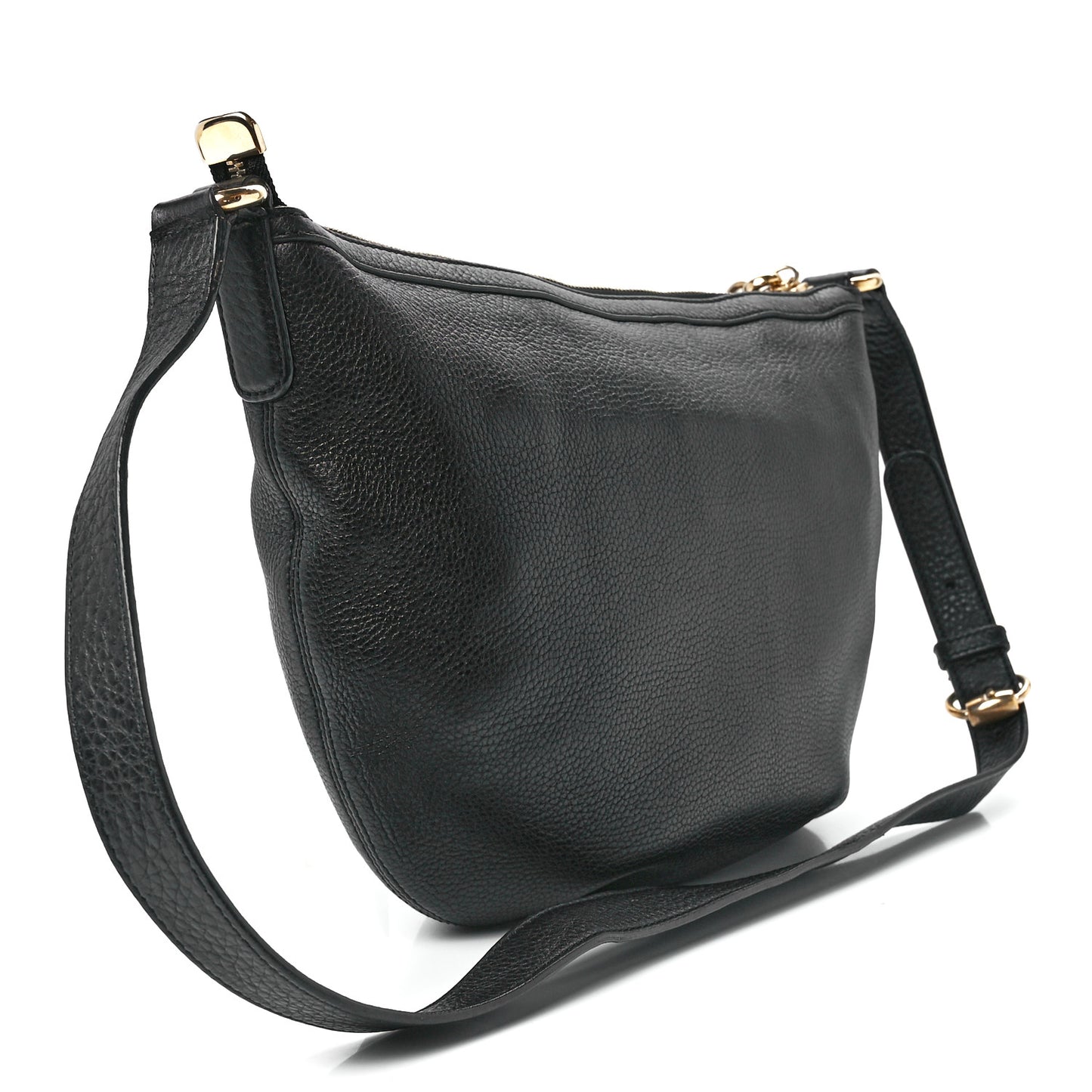 Pebbled Calfskin Small Soho Hobo Black