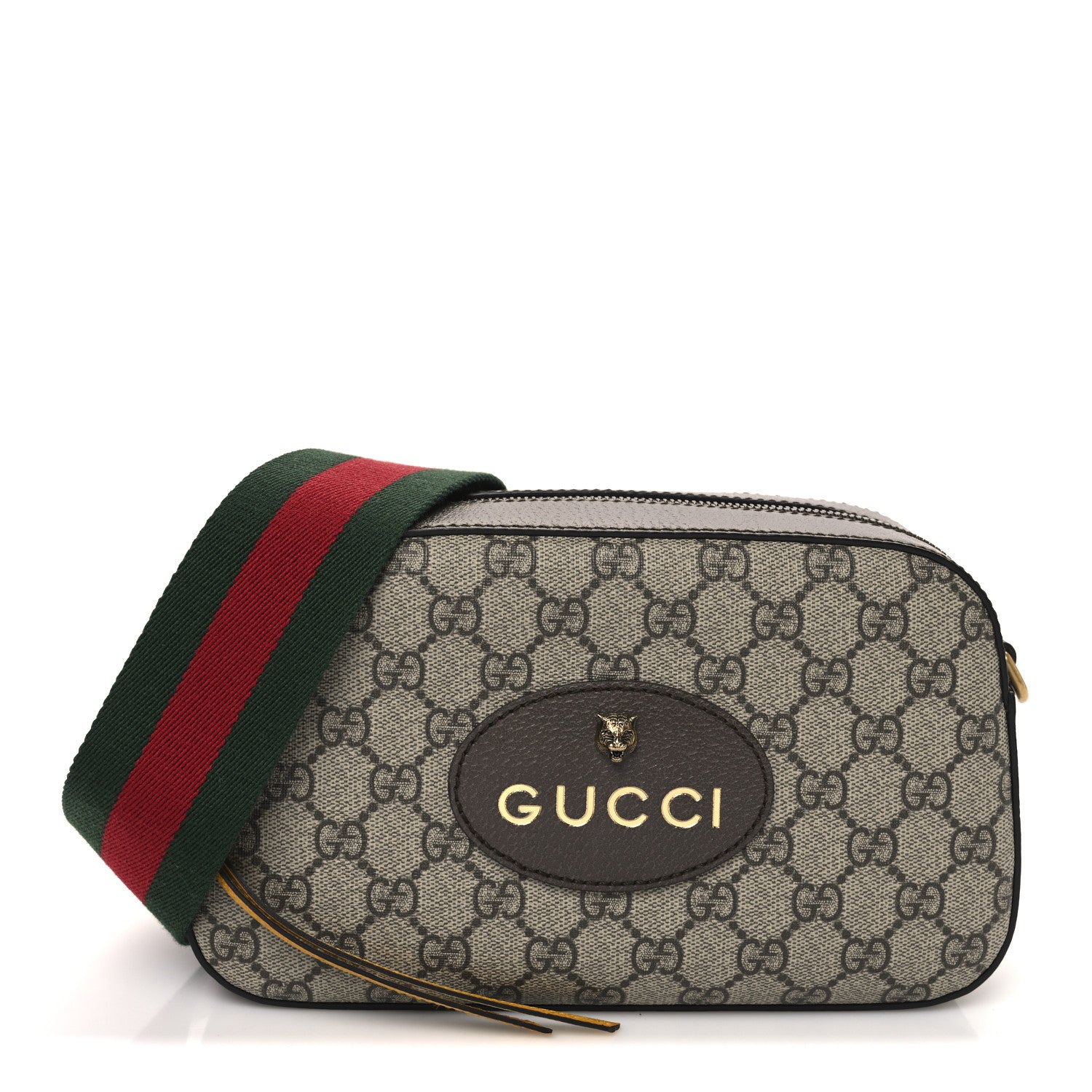 Gucci GG Supreme Monogram Web Neo Vintage Shoulder Bag Beige New Acero Crop 1 of 10
