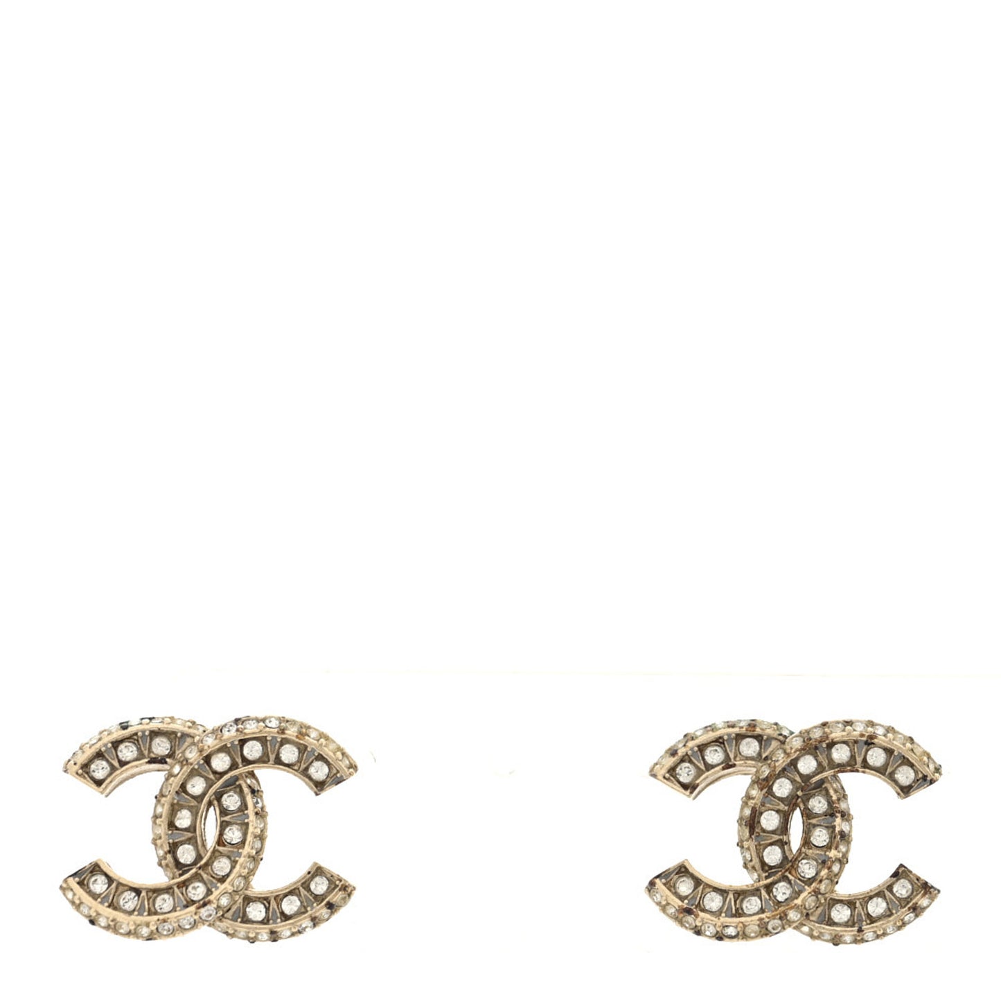 Crystal Timeless CC Earrings Light Gold