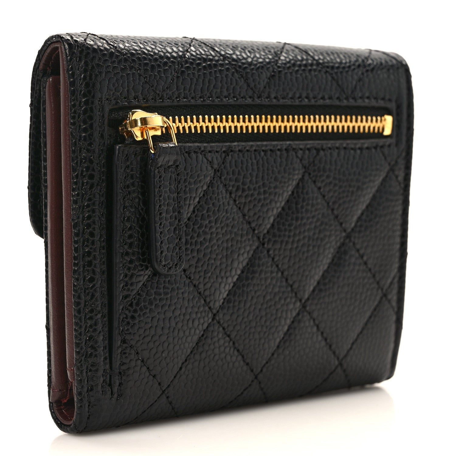 Chanel Caviar Quilted Compact Flap Wallet Black 3 of 9