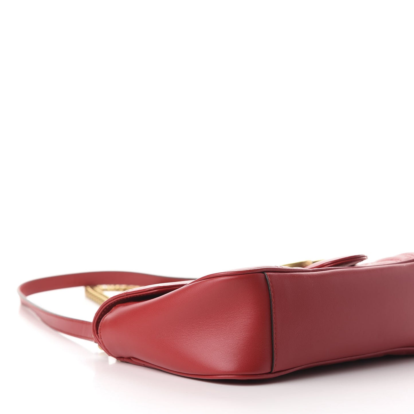 Calfskin Matelasse Small GG Marmont Shoulder Bag Hibiscus Red